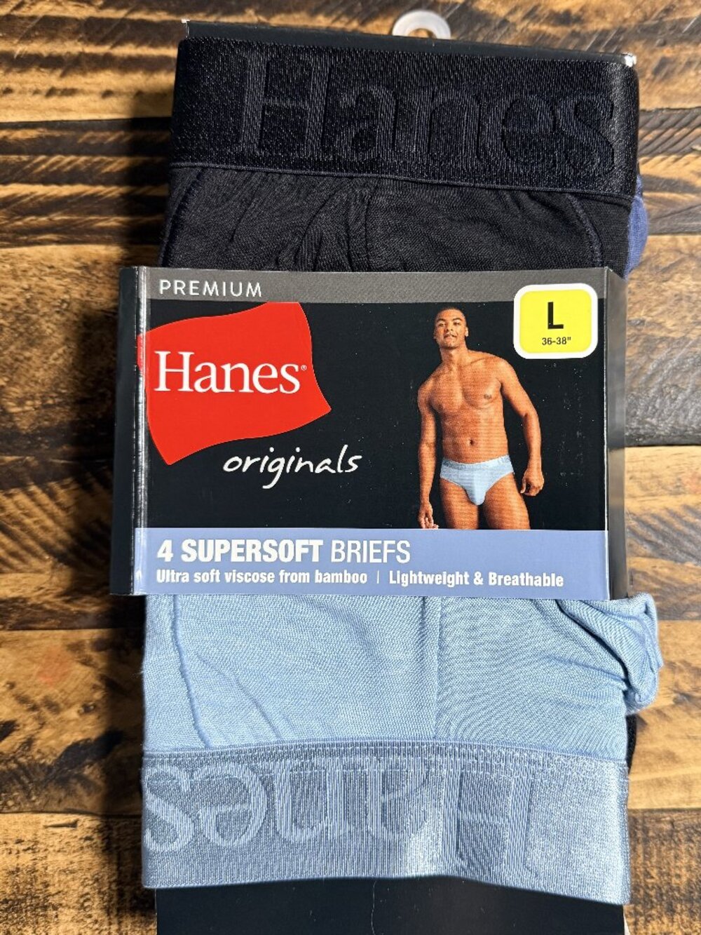 Hanes Premium Originals Men's SuperSoft Briefs 4 Pack Large 36-38" NEW